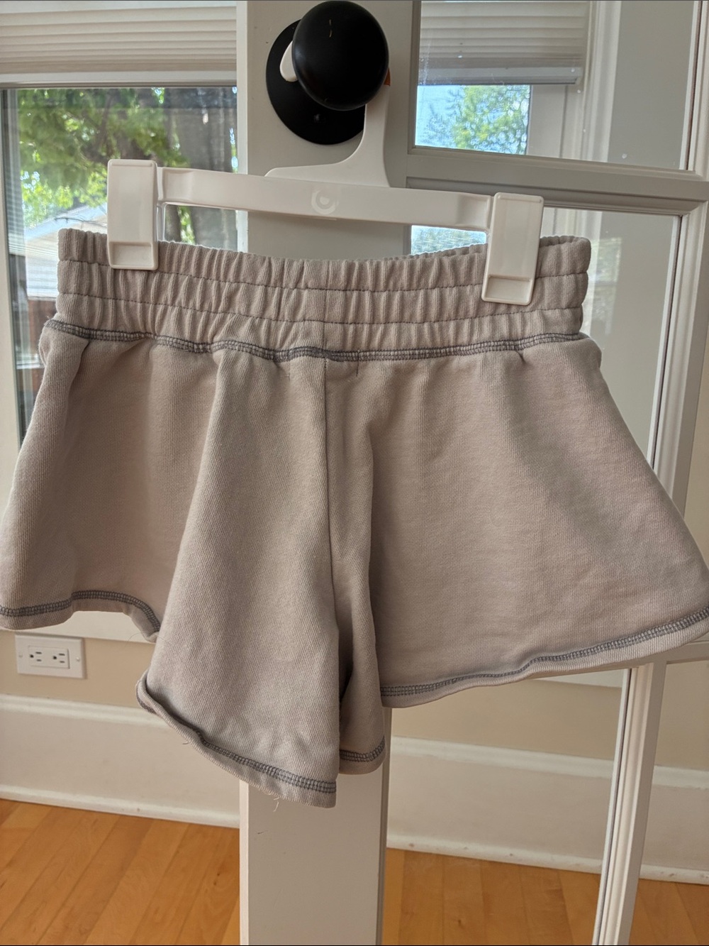 Women’s Athletic Elastic-Waist Shorts — Light Taupe